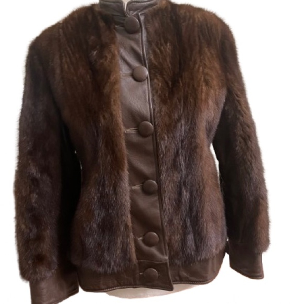 Vintage fur and leather jacket